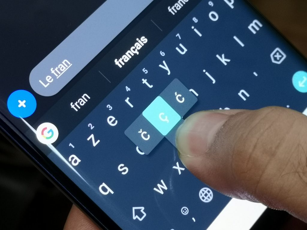 Google touch keyboard changes its appearance
