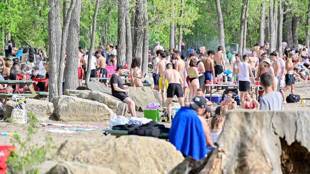 Another busy beach in Montreal