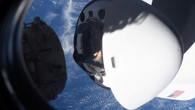Four astronauts on their way to Earth aboard the SpaceX spacecraft