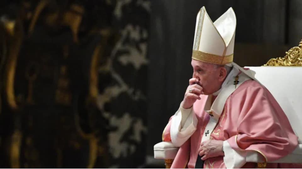 Pope Francis, pensive.