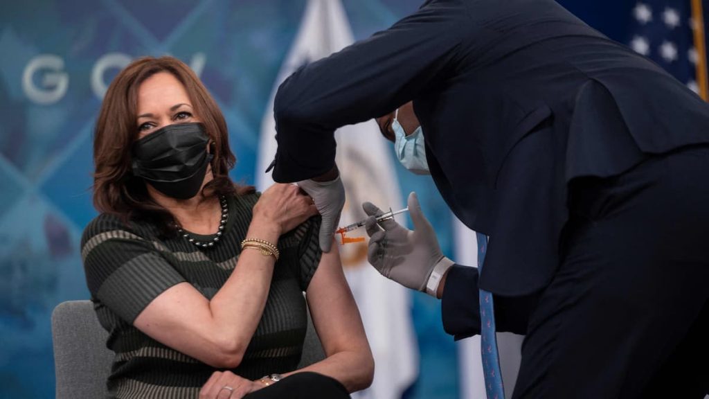Kamala Harris receives the third dose of the COVID vaccine