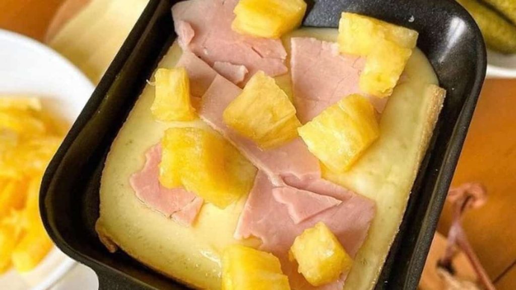 After the Hawaiian pizza, here's the pineapple raclette!