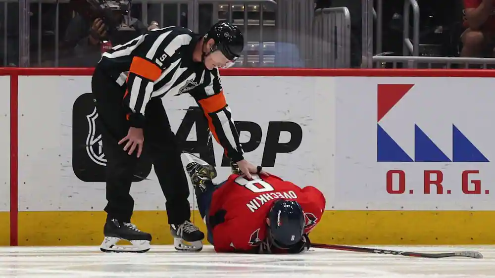 Alex Ovechkin was injured in the loss