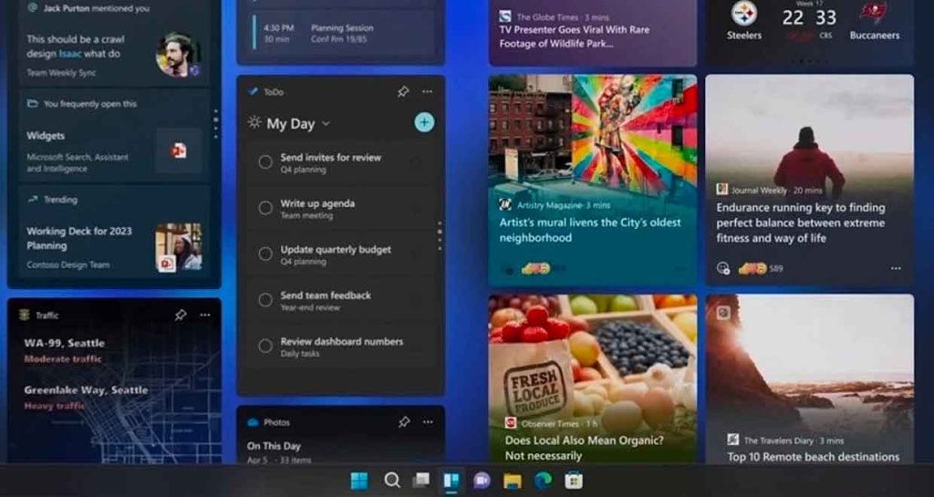 Windows 11 – Module Widgets en mode plein écran