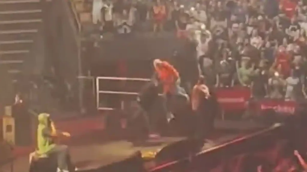 on video |  Rage Against the Machine guitarist thrown in the middle of a concert