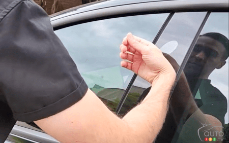 Brandon Dalali opens his Tesla car... with his hand