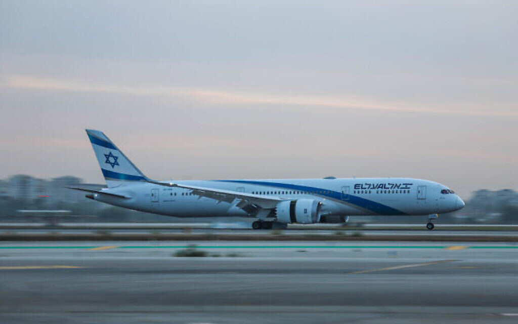 The first flight over Saudi airspace for a trip to Israel