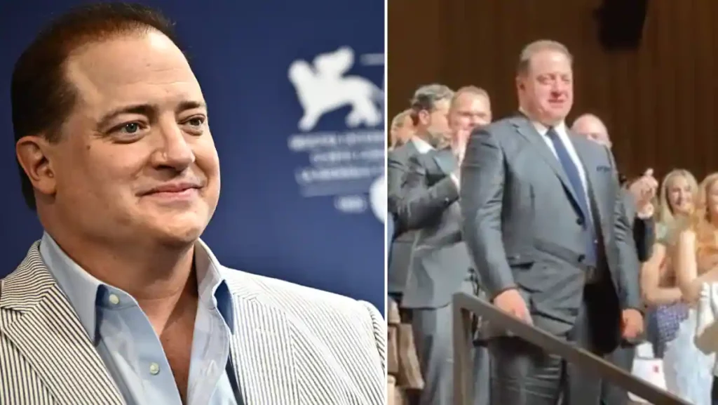 Brendan Fraser breaks down in tears during applause for his movie The Whale in Venice