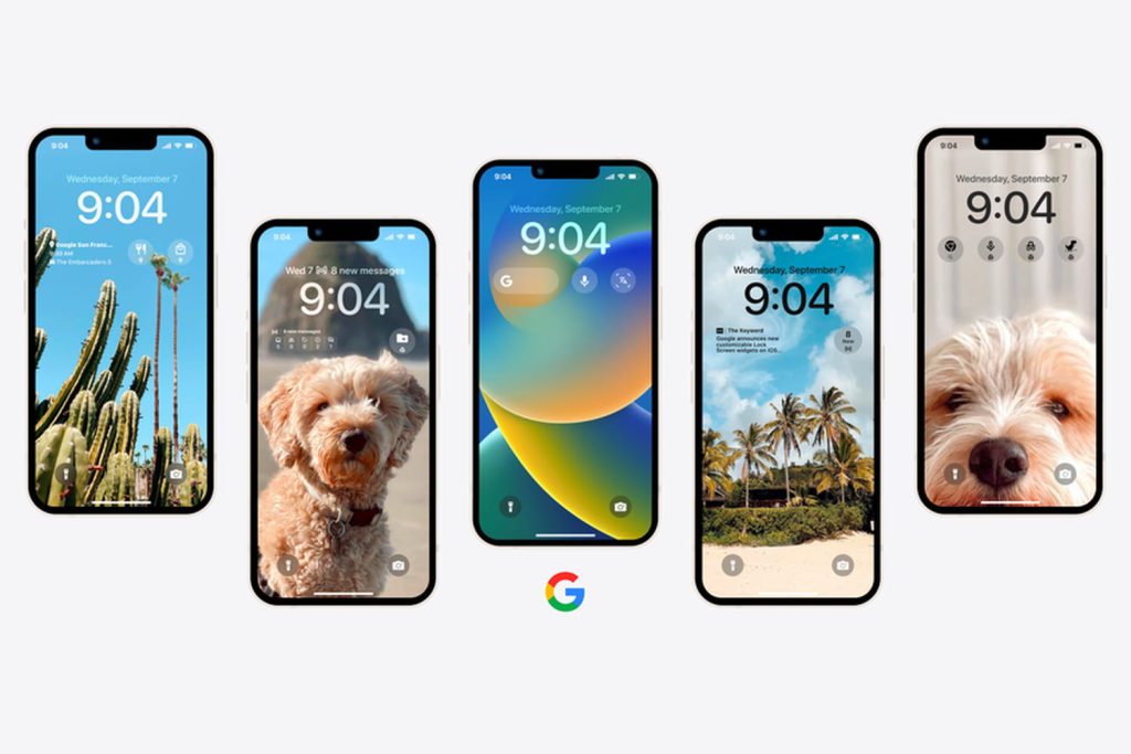 Google gadgets appear on iOS 16 lock screen