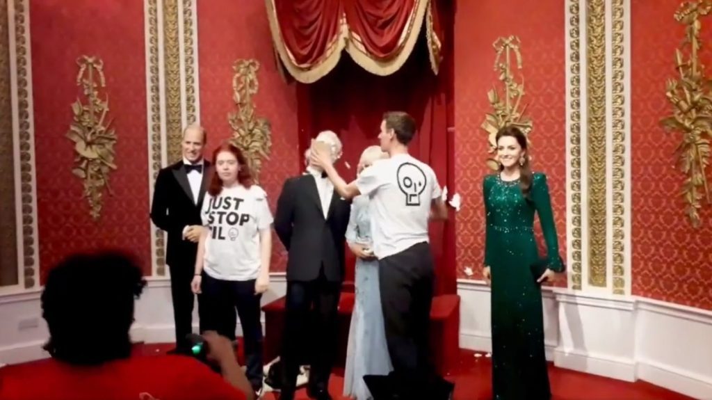 Environmentalists tore down statue of King Charles III at Madame Tussauds